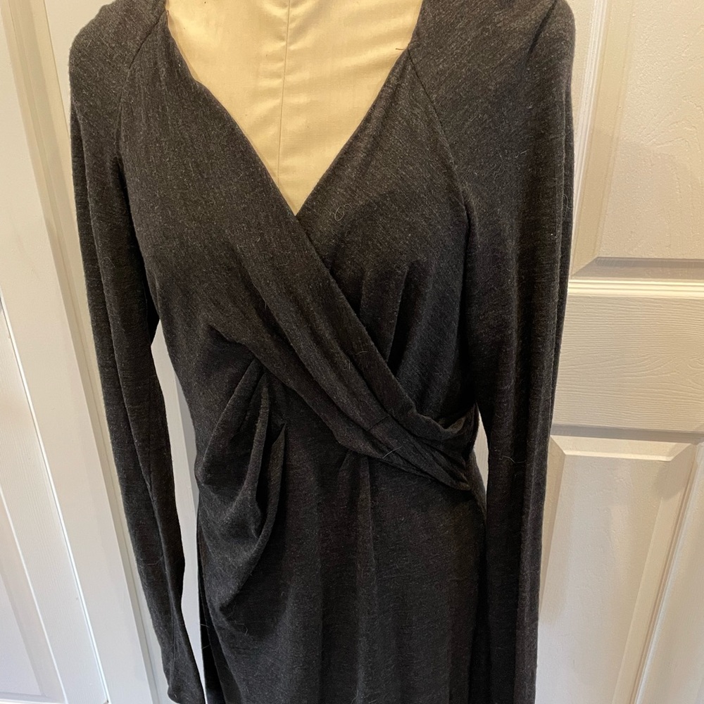 MaxMara 98% virgin wool charcoal grey dress. Made in Italy.